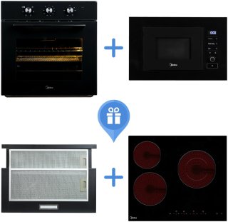 Духовой шкаф Midea MO12000 GB черный + подарок