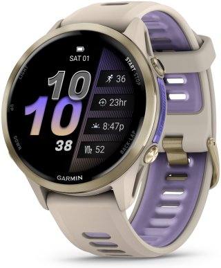 Смарт-часы Garmin Forerunner 970 47 мм бежевый-фиолетовый