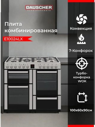 Кухонная плита DAUSCHER E10024LX серебристый