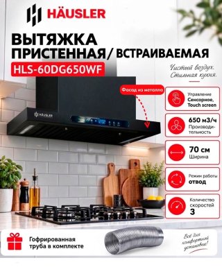 Вытяжка HAUSLER HLS-60DG650WF черный