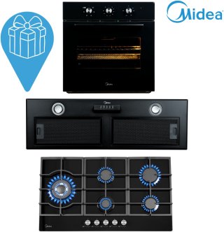Духовой шкаф Midea MO12000 GB+MH90I400 B+MG90L95GB черный