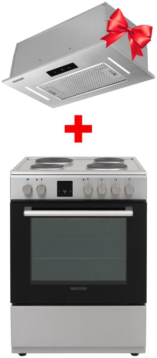 Кухонная плита DAUSCHER E6244-ST-TURBO + DCH-5500BT серебристый