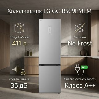 Холодильник LG GC-B509EMLM серебристый