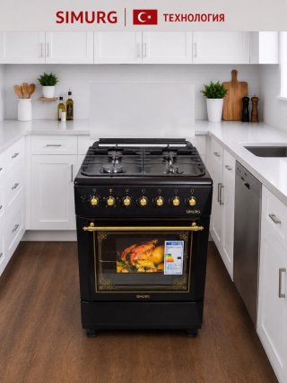 Кухонная плита SIMURG Fk 6406 GAZB-RUATIC черный