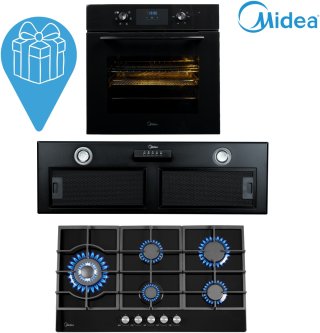 Духовой шкаф Midea MO22000 GB+MH90I400 B+MG90L95GB черный
