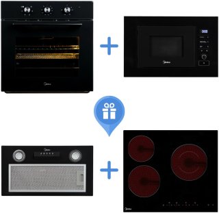Духовой шкаф Midea MO12000 GB черный + подарок